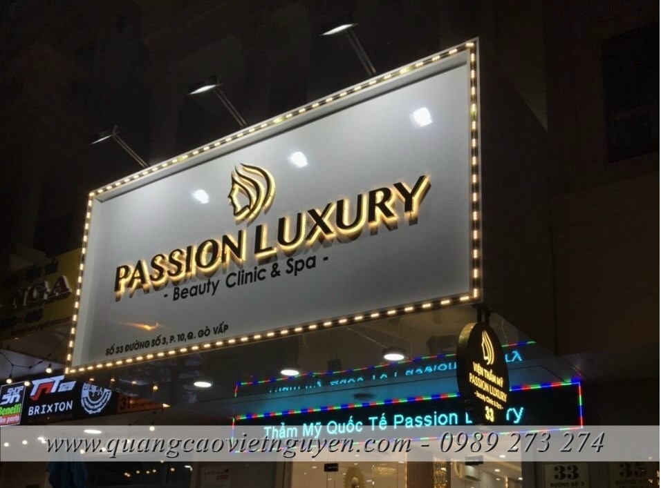 Thi công bảng hiệu Spa chữ nỗi inox, Làm bảng hiệu spa chăm sóc da đẹp tại quận gò vấp tphcm