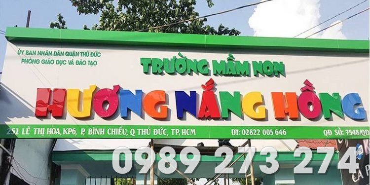 bảng hiệu trường mầm non