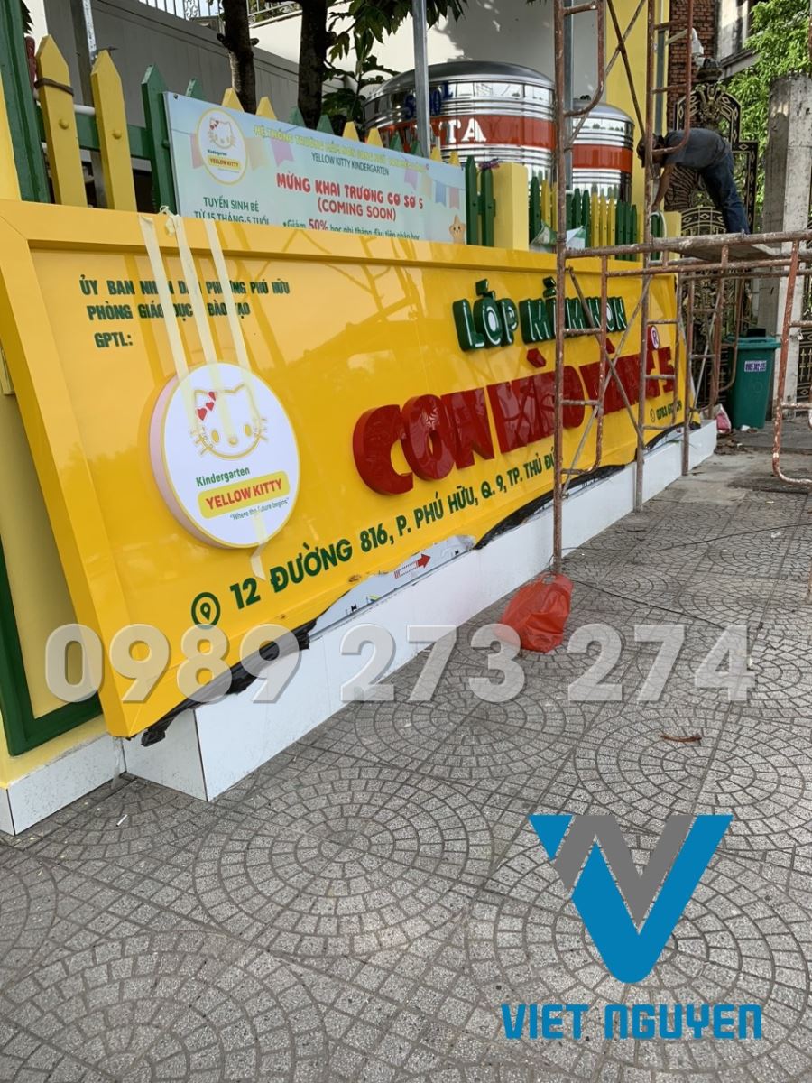 bảng hiệu trường mầm non